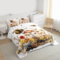 thumbnail image 3 of Homewish Cartoon Bee Animal Full Size Comforter Sets for Kids, Mushroom Plant Botanical Bedding Comforter Set, Orange Groovy Floral Reversible Bedding Sets, Super Cozy Room Decor, 3-Piece, 3 of 8