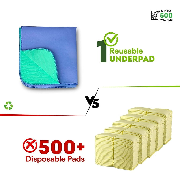 IMPROVIA Washable Bed Pads Heavy Absorbency Reusable Incontinence Pads, 34  x 52” 