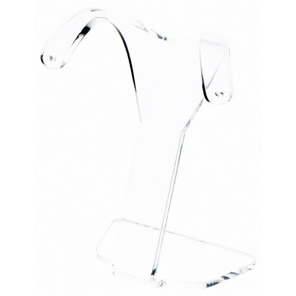 Plymor Clear Acrylic Divided Pair Hanging Earring Display Stand, 3.125" W x 1.75" D x 4" H (2 Pack)