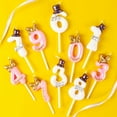 thumbnail image 7 of One opening Boys Girls Numeral Birthday Candles Cake Topper with Bowknot/Hat, 7 of 7