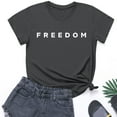 thumbnail image 3 of Freedom Printed Casual T-Shirt for Man Women, Dark Gray, XL, 3 of 5