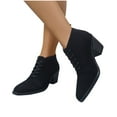 thumbnail image 4 of Black Ladies Fashion Winter Short Boots With British Inspired Design And Round Toe For Daily Wear, 4 of 9