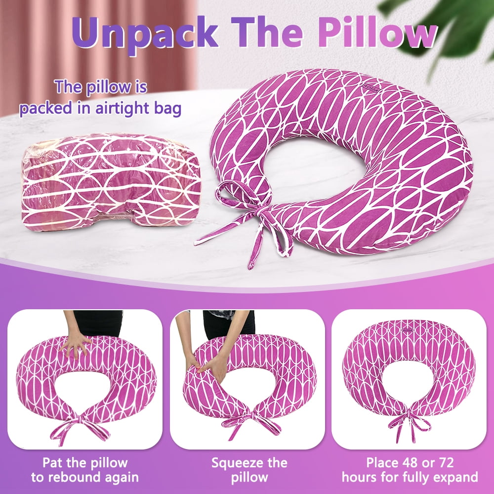 BBL Sleeping Pillow After Surgery - Booty Butt Pillow for Sitting, Brazilian Butt Lift Support Cushion (Pink)
