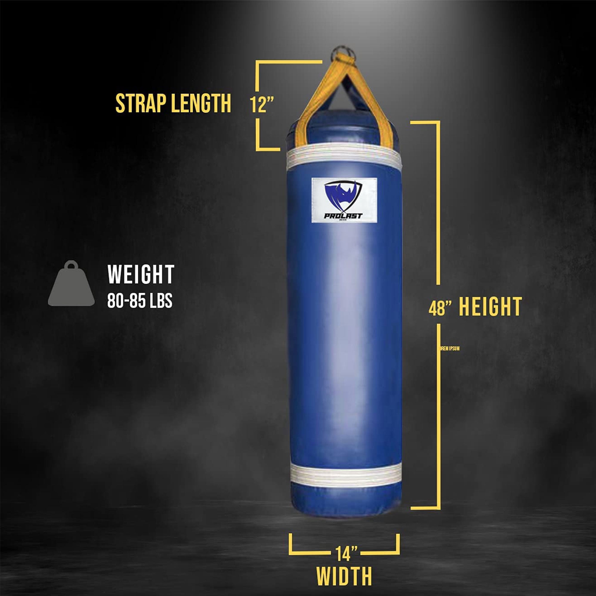 PROLAST 4 Feet Boxing MMA Training Unfilled Hanging Punching Bag, Blue