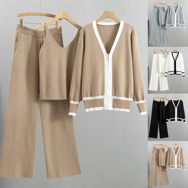 Sentmoon Pajama Pants Women High Waist Wide Leg Pants Solid Color Breathable Plus Size Pants Fall for Lounging at Home