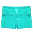 thumbnail image 4 of Rswnyirn Kids Girls Boys Metallic High Waist Ballet Jazz Dance Gymnastic Booty Shorts Blue Green 8, 4 of 5