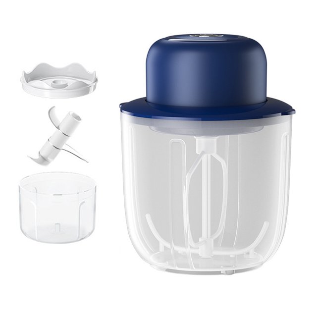Cordless USB Rechargeable Electric Whisk with 3-Speed Adjustable Motor - 1200mAh Long-Lasting Battery, Food-Grade Stirring Cup, Vertical Hands-Free Design, 15W Powerful & Quiet Operation (Blue,