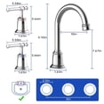 thumbnail image 2 of 8 Inch Bathroom Faucets for Sink 3 Hole, Faucet for Bathroom Sink with Pop-up Drain & cUPC Lead-Free Hose, Faucet for Bathroom Vanity Lavatory, Chrome 2 Pack, 2 of 7