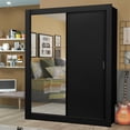 thumbnail image 2 of Ropero Closet Madesa Dallas Plus 2 Puertas Corredizas con Espejo 4 Cajones Negro, 2 of 5