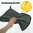 thumbnail image 3 of Motoforti Soft Absorbent Auto Care Car Cleaning Towels 16"x12" Coral Fleece Gray Yellow 6pcs, 3 of 7