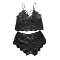 thumbnail image 2 of Gibobby Sujetador De Encaje Para Mujer Lenceria Sexy Mujer Bikini Push Up Bustier Top + Braga Alta G String Clubwear Conjunto de Lencería(Negro, G), 2 of 5