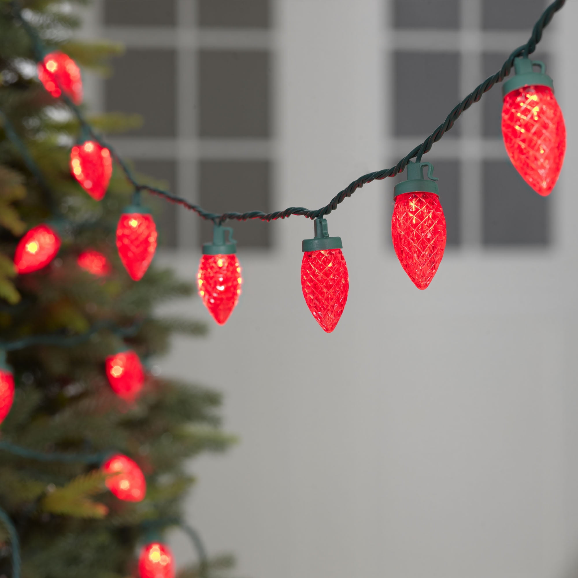 Holiday Time - Brandclub - Holiday Time 400-Count Red Diamond-Cut C9 LED Christmas  Lights, 238 Feet, image size:2000x2000