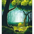 thumbnail image 3 of Woodland Duvet Cover Set, View of a Forest Landscape Outdoor Scene, Decorative 2 Piece Bedding Set with 1 Pillow Shams, Twin Size, Seafoam Dark Teal, by Ambesonne, 3 of 3