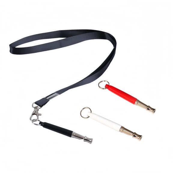 3 Pack Dog Whistle, Dog Whistle to Stop Barking Neighbors Dog, Adjustable Ultrasonic Silent Dog Whistle, Professional Recall Dog Training Whistles, with Lanyard (White Black Red)