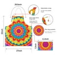 thumbnail image 7 of Colorful Tie Dye Mandala Pattern Apron-Garden Aprons for Women with Pockets-Cotton Linen Waterproof Kitchen Cooking Gardening Aprons Adjustable for Kitchen,Cooking,BBQ and Salon 33x27 Inch, 7 of 7