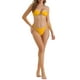 thumbnail image 2 of Conjuntos de bikini bandeau de anillo de metal para mujer de 2 piezas, traje de baño de lado atado, traje de baño de corte alto, ropa de baño amarilla media, 2 of 5