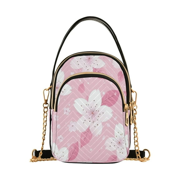 DIXRUYEE Cross Body Fashion Shoulder Waist Purse Bags Pretty Blossom Pattern Pocket Handbags
