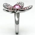 thumbnail image 4 of High polished (no plating) Stainless Steel Ring with Top Grade Crystal in Rose for Women Rose Stone Color Style TK654 Size 5, 4 of 4