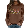 thumbnail image 3 of WEAIXIMIUNG Sweat-Shirt pour Femmes Col Rond Fermeture Éclair Mode de Noël Décontractée Imprimé Bonhomme de Neige Pull à Manches Longues Sans Chapeau, 3 of 6
