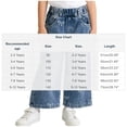 thumbnail image 2 of Ultrave Girls Wide Leg Jeans Bow Print Elastic Waist Baggy Denim Pants Cute Casual Trousers 2-10Y, 2 of 7