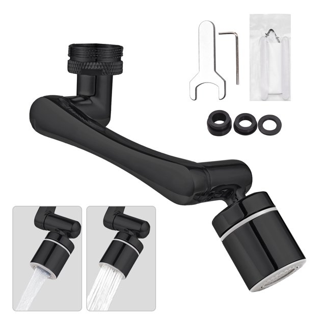 Aoresac Universal Swivel Faucet Extender 1440° Rotating Faucet Aerator with 2 Water Outlet Modes Splash