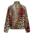 thumbnail image 6 of Jackets for Women Winter Coat Jackets Flannel Stand Collar Jacket(Leopard Print Plaid Red Black,Size:S-4XL), 6 of 7
