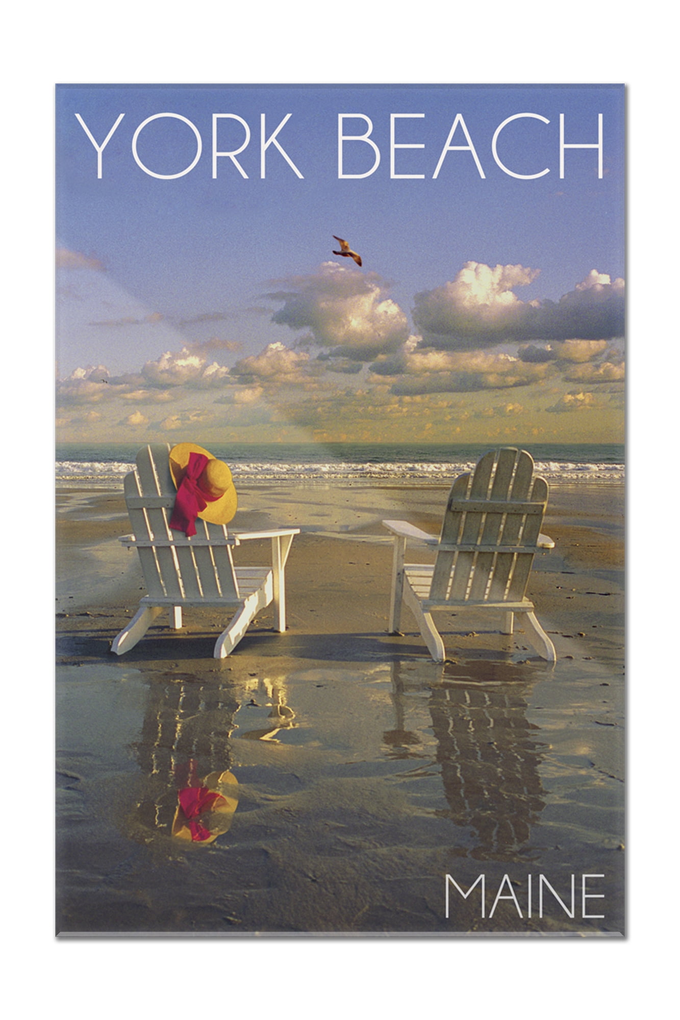 York Beach, Maine - Adirondack Chairs &amp; Beach - Lantern 