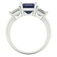 thumbnail image 4 of Three-Stone Engagement Ring for Women - 4ct Simulated Blue Sapphire in 14K White Gold Promise Ring, 4 of 6