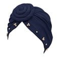 thumbnail image 2 of Turbante musulmán Hijab Beanie Qarigey Color sólido Moda Pañuelo plisado Accesorios de estilo femenino, 2 of 6