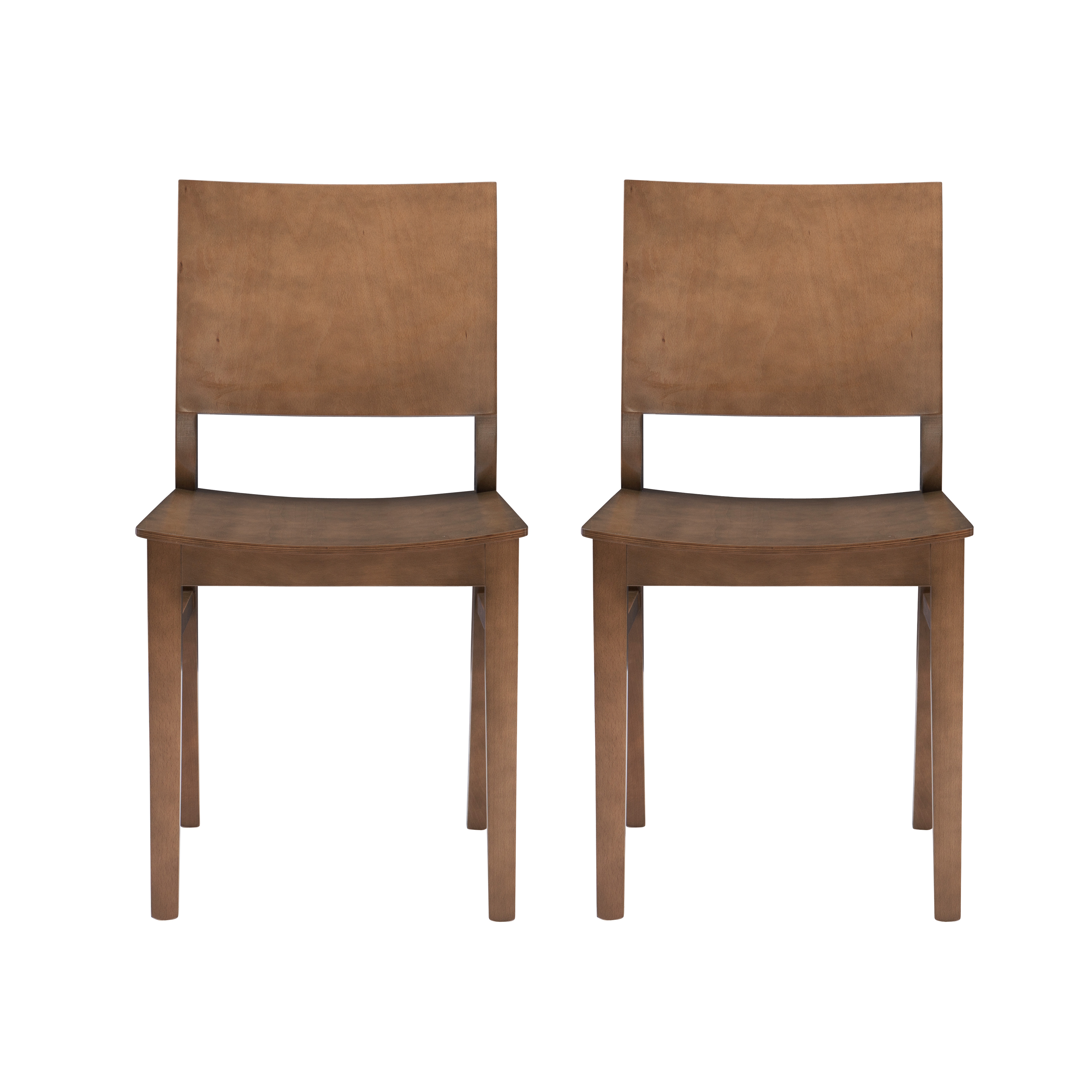 Linon Darcy Mid-Century Dining Side Chair, Set of 2, Natural Finish