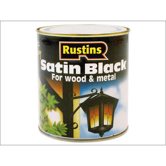 Rustins Quick Dry Satin Black Paint 250ml