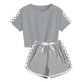thumbnail image 2 of Ymyiu Clothes for Boys Girls 2-Piece Short Sleeve Tee and Shorts Set Lightweight and Comfortable 5T 6T(Grey, 5-6 Years), 2 of 6