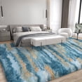thumbnail image 3 of Janvonne 6x9 Soft Fluffy Area Rugs, Non Slip Floor Mat, Plush Fuzzy Shaggy Floor Rugs for Living Room Bedroom Modern Decor Carpet, Abstract Blue and Yellow, 3 of 8