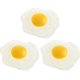 thumbnail image 1 of 3pcs Fried Egg Toy, Soft Artificial Fried Egg Fake Fried Egg For Kids Play Food Or Prank Toy, 1 of 3