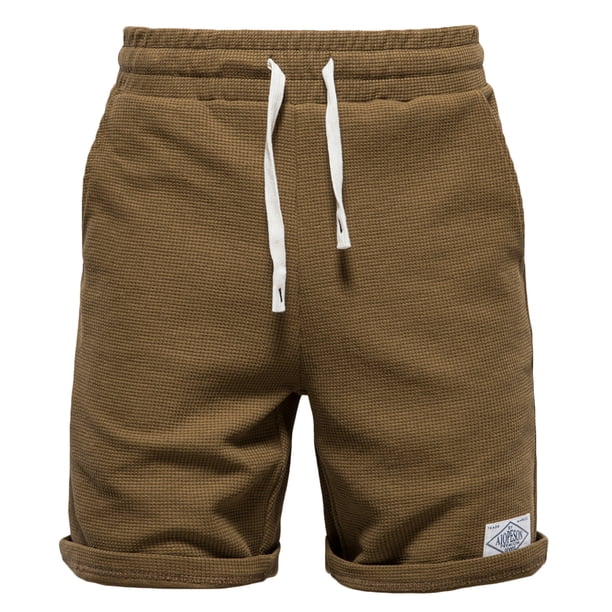 pstuiky Pantalones cortos cargo para hombre, Pantalones casuales de moda para hombre, lisos, con cordón, cintura elástica, pierna recta corta Pantalones cortos deportivos para hombre