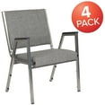 thumbnail image 3 of Flash Furniture 4 Pack HERCULES Series 1000 lb. Rated Gray Antimicrobial Fabric Bariatric Medical Reception Arm Chair, 3 of 8