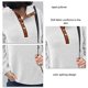 thumbnail image 2 of Lapel Pullover Autumn Winter Color Splicing Loose Breathable Women Top for Daily Outdoor Shopping V Neck White M, 2 of 3