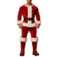 thumbnail image 3 of Christmas Santa Claus Boots Men's Wide Calf Santa Combat Boots with White Plush Foot Bells Buckle Strap for Halloween Christmas, 3 of 5