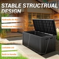 thumbnail image 3 of Nihsuao 230 Gallon Large Deck Box, Lockable Resin Outdoor Indoor Storage Box with Handles, Waterproof UV Resistant for Patio Furniture Cushions, Garden Tool, Pool Float, Black, 3 of 6