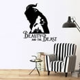 thumbnail image 3 of Beauty And The Beast Disney Movie Characters Beauty And Beast Portrait Silhouette Belle Disney Princess Disney Movie Vinyl Wall Art Sticker Decal Wall Decoration Home Kid Room Design Size (40x40 inch), 3 of 3