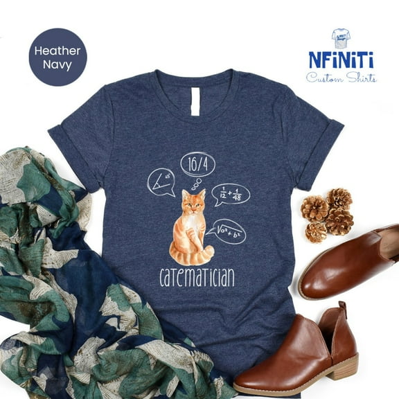 Catmatician T-Shirt: Cat Lover Math Teacher Tee All Size S-5Xl