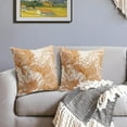 thumbnail image 3 of Vintage Flowers Pillow Covers 20x20 Inch Set of 2 Burnt Orange Floral Leaves Decorative Square Throw Pillows for Couch Rustic Square Pillow Cases Home Decor for Living Room Sofa Porch Outdoor, 3 of 6