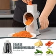 thumbnail image 5 of Jiarui Rotary Cheese Grater with Handle Vegetable Cheese Shredder Slicer Grater for Kitchen 3 Changeable Blades for Cheese Potato Zucchini Nuts Chocolate -White, 5 of 5