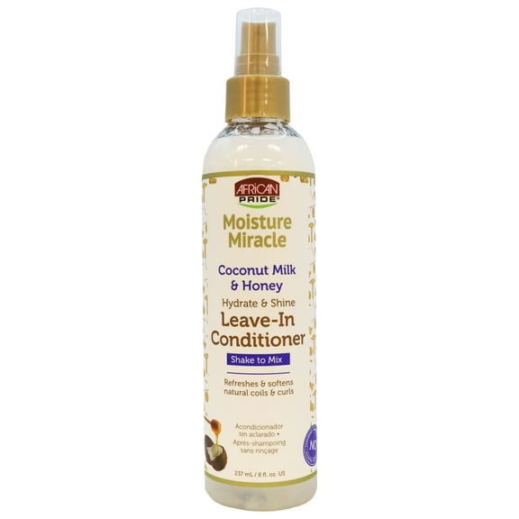 African Pride Moisture Miracle Coconut Milk and Honey Leave-In Conditioner 8 Oz., Pack of 3