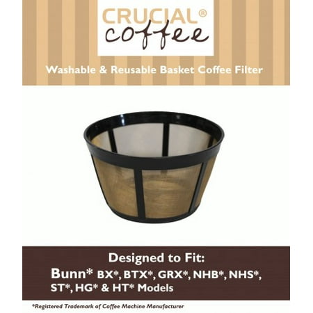 1 Pack of Think Crucial Replacement Coffee Filter - Compatible with Bunn Coffee Makers (18 Ounces) Part # C60666 Permanent Coffee Filters – Fits Most Bunn BX, BTX, GRX, NHB, NHS, ST, HG & H Models