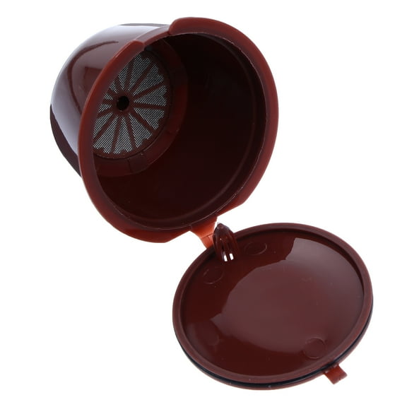 FUEENIRVA 3Pcs Reusable Brown Plastic Coffee Capsule Filters Compatible with Dolce Gusto