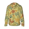 thumbnail image 2 of Picia Floral with Butterflies Women's Men's UPF 50+ Sun Protection Hoodie Shirt Long Sleeve SPF Fishing Outdoor UV Hiking Lightweight Shirts-3X-Large, 2 of 9