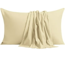 NTBAY Ultra Soft Double Brushed Microfiber Pillowcase Set, Hypoallergenic, Standard Size, Khaki, 2 Pack