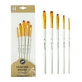 thumbnail image 1 of HUASHENG Artist Paint Brushes For Acrylic Painting 5 Pcs Soft Ergonomic Wooden Handle Synthetic In Different Sizes & Shapes, 1 of 5