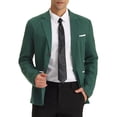 thumbnail image 1 of BLAZER DE PATRÓN A CUADROS PARA HOMBRES INSPIRE CHIC, AJUSTE SLIM, CHAQUETA DEPORTIVA CASUAL, TAMAÑO S, VERDE OSCURO, 1 of 6